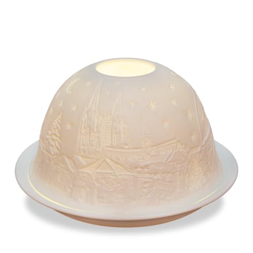 Porzellan Windlicht weiß Köln Motive Dom Lanxess Fernsehturm...