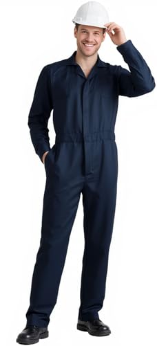 Adult Navy Blue Coveralls Halloween Jumpsuit for Men Horror Killer Costume