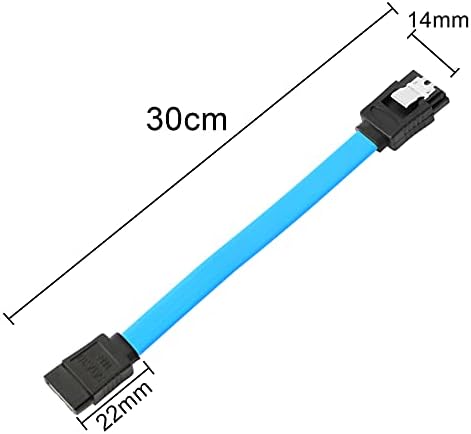 æ åçŒ 3 Pack SATA Cables III, SATA Straight Data Cables Revision 3.0 for HDD, SSD, CD and DVD Drives, Support Transfer Speeds Up to 6 Gbps With Locking Latch 30 CM