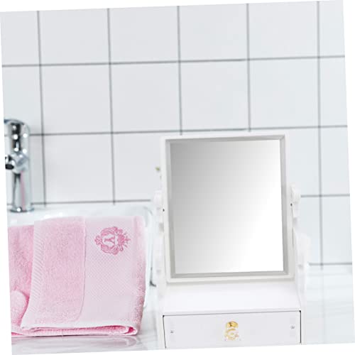 Espejo de maquillaje de escritorio con cajón Beaupretty miniatura 5