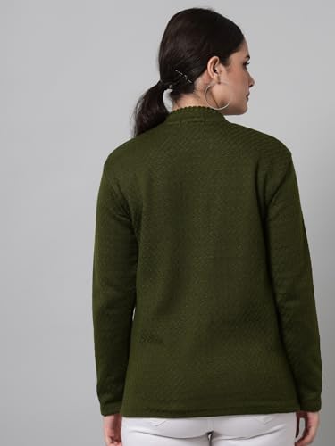 Image of eWools Women's winterwear Woolen Solid Sweater with Pockets Cardigans (with Pockets)