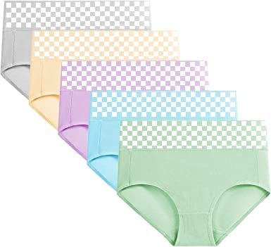 shaperx high Waist Tummy Control Panties High Waisted Women Underwear Cotton Panties Pack of 5 Assorted Colour-picture-36