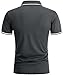 zitysport Poloshirt Herren Kurzarm Shirt Atmungsaktives Golf Polo Shirt Männer Sommer Shirts Sport Basic Slim Fit Tshirt mit Brusttasche Polohemd(Dunkelgrau-L)