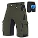 XKTTAC Pantaloncini MTB da Uomo Corti con Cuscino di Seduta 3D ad Asciugatura Rapida MTB Mountain Bike Pantaloncini da Bici Traspiranti Ed Elastici e Pantaloni da Ciclismo (Verde, M)