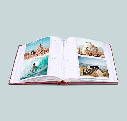 Golden State Art Photo Album, Holds 200 4"X6" Pictures, 2 Per Page, Faux Leather Vintage Inspired Cover, P52028-7 Marron #TOP1