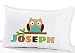 Personalized Owl Pillowcase ( Standard 20 x 26, Teal Owl ) for Kids Pillowcase for Boys Birthday or Christmas Gift