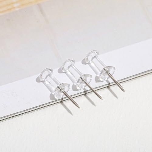 350 Pack Clear Thumb Tacks, Push Pins with Nickel-Plated Steel Point, Push Pins for Cork Board, Bulletin Board, punaises Babillard, Maps, Photos & Office Use image 6
