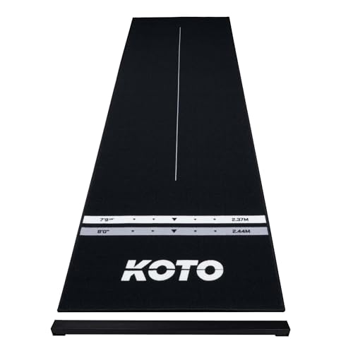KOTO - Dartteppich Mit Oche Checkout Schwarz 285 x 80 cm...