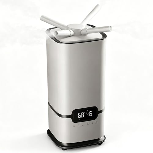 Humidificador comercial, humidificador de niebla fría de 1500 ml/h con control remoto, temporizador de 12 horas, humedad de 40 a 70 % RH, capacidad de 16 litros para áreas de oficina de hasta 200㎡