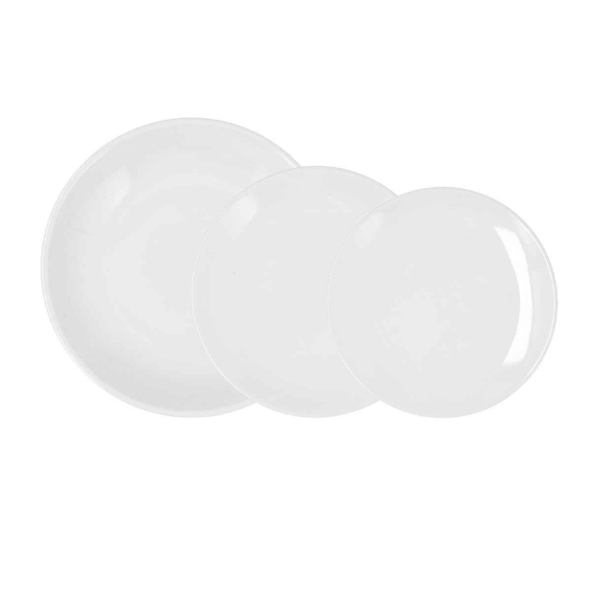 Bidasoa Glacial Coupe Vajilla 18 Piezas Porcelana Blanca Coupe 18 Piezas - 6 Personas Porcelana Apto Microondas