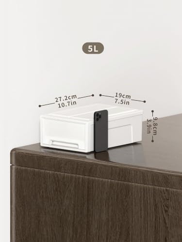 Cetomo 5L*3 Schubladenbox, Kunststoff Aufbewahrungsbox mit Schubladen, Stapelbar Schubladenschrank für Kleiderschrank, Schlafzimmer… – Ansicht 3