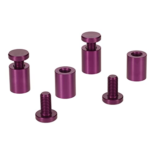 PrecisionGeek Purple Aluminium Sign Standoff Fixings 20 mm × 25 mm, Set of 4, Ideal for DIY Picture Frames Acrylic Panels