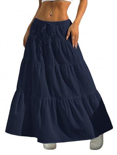 Jupes longues pour femme chic, robe longue bohème raffinée à volants de haute qualité