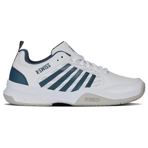 K-Swiss Tênis masculino Court Express 2, Branco/Stargazer/azul vapor, 44