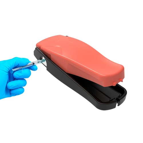 Needle Clipper for Cut Insulin Syringe Needle, Portable Sharps Container for Disposal Sharps, Compatible with Cutting 23-34 Ga Syringe Needle, Fit for Home and Travel, 1 Pack（Red）