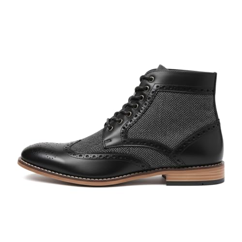 TruClothing Botas de vestir estilo chukka con forro de piel para hombre, Black, 46 EU
