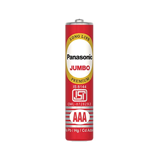 Panasonic Jumbo Zinc Carbon AAA Batteries Long Life Premium India'S First 100% Eco Friendly Battery,Pack of 10, Red