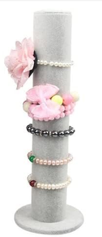 Velvet Scrunch Organizer,Vertical Bracelet Display Stand, Hair Band, Scrunchies, Bangle Holder Organizer, Grey, no - Image 3