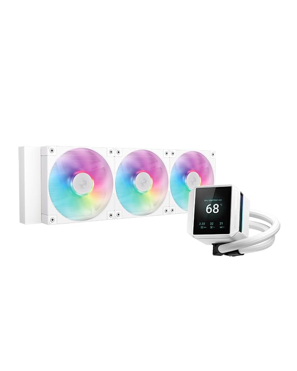 INFINIARC 360 Mystique ARGB White | LCD Liquid Cooler 5th Gen | 360mm AIO with Customizable Display for LGA 1700 & AM5