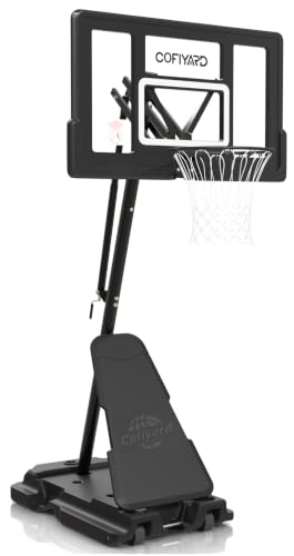 Image of Cofiyard Basketball Hoop Outdoor with 44&48&54 Inch Shatterproof Backboard,10FT Height Portable Basketball Hoop with Sandbag, Adjustable Basketball Goal with Wheels