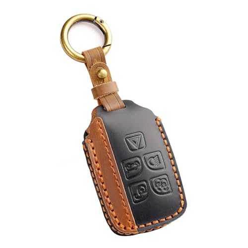 Étui pour clé de voiture coque en cuir pour Land Rover Discovery et Range Rover Sport noir