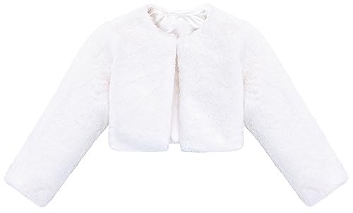 Lilax Girls Cozy Faux Fur Long Sleeve Crew Neck Dress Coat