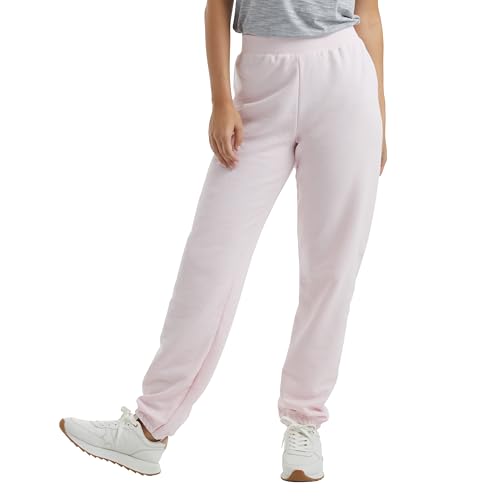Hanes Women's EcoSmart Cinched Cuff Sweatpants, Pale Pink, 2X-Large