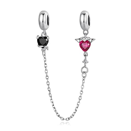 Chaîne de sécurité Ange et démon pour éviter la perte de vos breloques de bracelets en argent