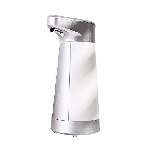 Automatic Hand Sanitizer Dispenser 16.9oz Rinse Free Sanitizer Gel Liquid Soap Dispenser Touchless Hand Santizer Dispenser Countertop Waterproof for Home Washing Room Reception Desk (Silver)