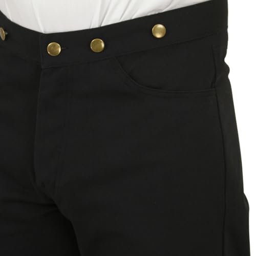 Historical Emporium Men's Modern Waist Broomfield Trousers, Victorian Western Pants with Suspender Buttons4