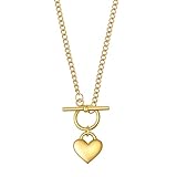 Yolev Gold Heart Necklace for Women Cute Heart Choker Necklaces Pendant Small Gold Love Charm Necklace for Women Trendy Jewelry Gifts