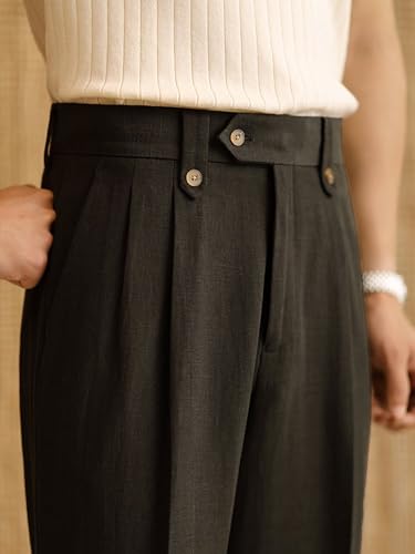 Men's Pants Linen Slim Fit Casual Trousers Men Teens Suit Pants2