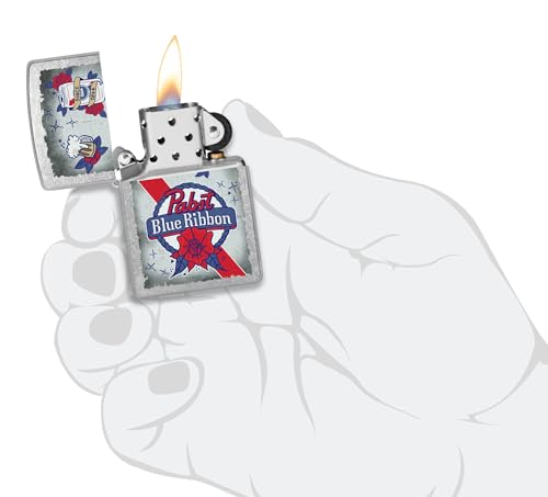 Encendedor Zippo Pabst Blue Ribbon Street Chrome miniatura 5