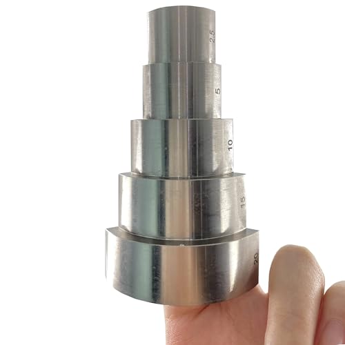 Bloque de calibración curvo de 5 escalones para calibración de medidores de espesor ultrasónico: 2,5 / 5 / 10 / 15 / 20 mm, acero 1018 miniatura 4