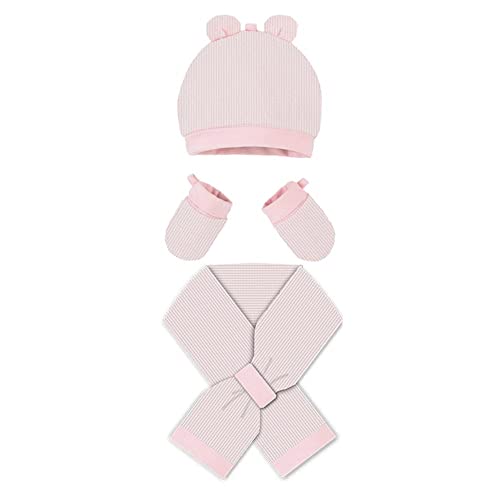 Ensemble bébé naissance rose 0-6 mois avec bonnet et gants