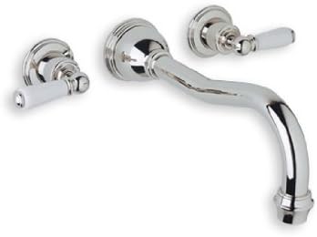 Rohl U.3780L-EB Perrin And Rowe Collection 3-Hole Traditional Country Spout Wall Mounted Bathtub Filler with Lever Handles: English