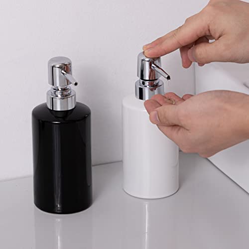 Image of FE Soap Dispenser, 300ml /10oz Ceramic Liquid Soap Pump Dispenser, Refillable Dish Soap Dispenser for Kitchen Bathroom Washroom (White, 2 Pack)