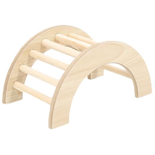 ROMISBABA 木製ハムスターブリッジおもちゃ 小動物用遊具 かじり木付き 転落防止デザイン クライミングスペース モルモット リスにも