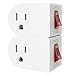Oviitech Grounded Outlet Wall Tap Adapter with Red Indicator On/Off Power Switch (2Pack)