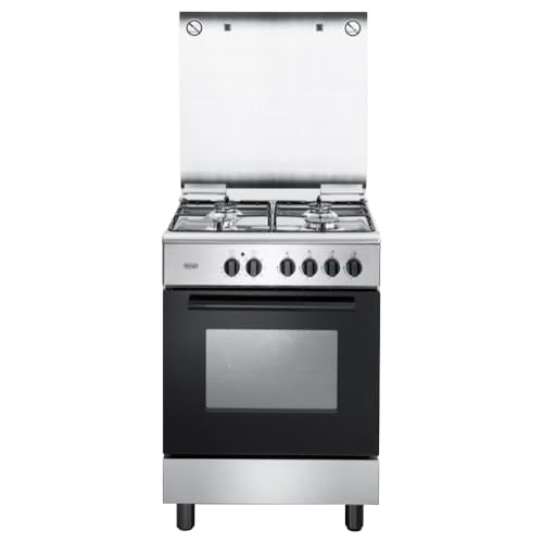 FMX 64 L - Cocina de gas con horno eléctrico, 4 focos, 60 x 60 cm, acero inoxidable, clase energética A