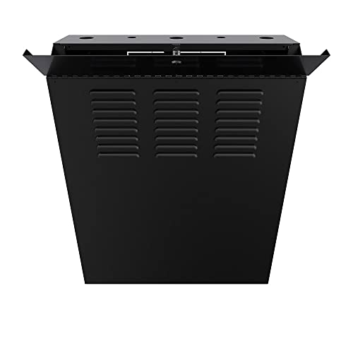 Image of NavePoint 5U Vertical Server Rack Enclosure, Low Profile, 23.6 inch Deep, Max Weight Capacity 132lbs - 5U Network Cabinet Vertical Wall Mount, Perforated, Black