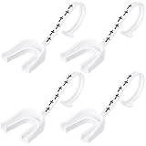 BBTO 4 Pcs Mouth Guard for Sports with Cross Strap Christian Teeth Armor Religious Mouth Guard Mouthguard for Football Hockey Basketball Lacrosse Boxing(White,Cross)