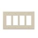 Cooper Wiring Pj264v 4-gang Midsize Decorator/gfci Plate, Virtually Unbreakable, Ivory