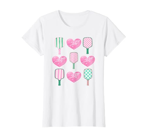 Camiseta rosa Preppy Pickleball a las niñas les encanta jugar al pickle ball Camiseta