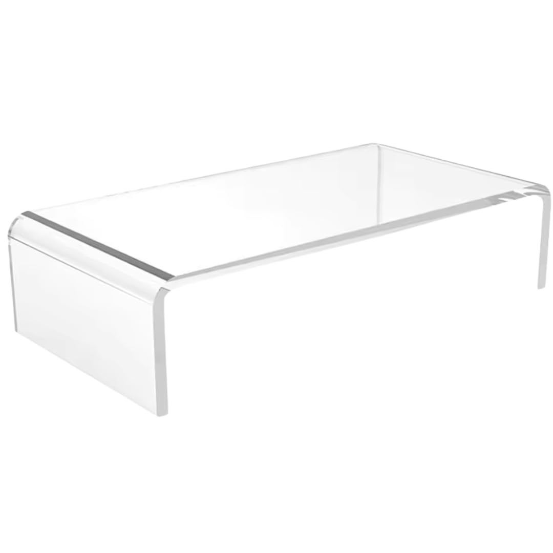 Debora Carlucci Supporto per Monitor Acrilico Alzatina Rialzo Pc Schermi Laptop Computer Notebook in Plexiglass Trasparente Made in Italy 34x19x10 cm Spessore 1 cm