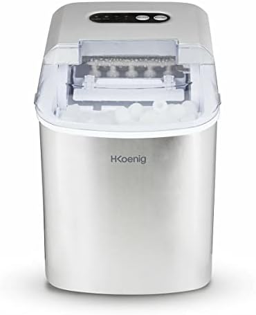 Bild 7 - H.Koenig KUB14 Eiswürfelmaschine, 12kg in 24 Stunden, Eiswürfel in 6min, 2 Eiswürfelgrößen, 120 W Schwarz leise, Eiswürfelbereiter, 1 L, Eiswürfelschaufel
