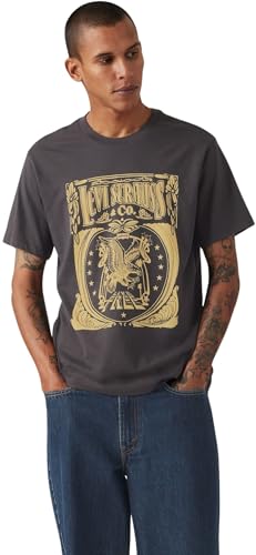 Levi's Herren T-Shirt Graphic Crewneck Tee aus Baumwolle mit Print, Schwarz (Brin Music Insipred), XL