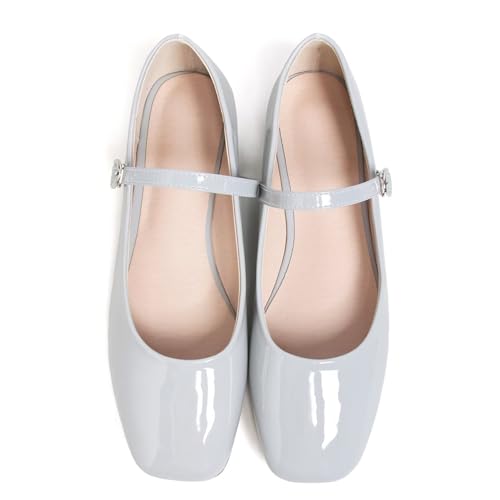 Image of LUXINYU Women's Slip on Flats,Classy Round Toe Solid Classic Mary Jane Ballet Dance Shoes Soft Comfortable PU Flat Shoes