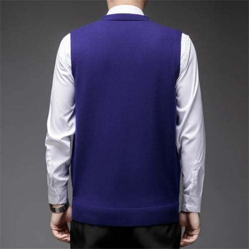 Men Wool Knit Vest Buttons Business Casual Basic Sweater Sleeveless V Neck Cardigan2