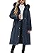 Yuson Girl Cappotto Donna Invernale Lungo Foderato Giubbotto in Pile Caldo Ispessito Cappotto Autunno Invernali Antivento Giacca Imbottito Elegante Parka con Cappuccio e Coulisse(Blu navy, M)